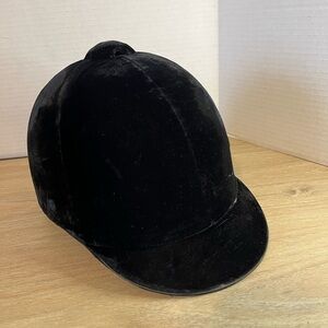 Velvet Equestrian Riding Helmet Cover - Black